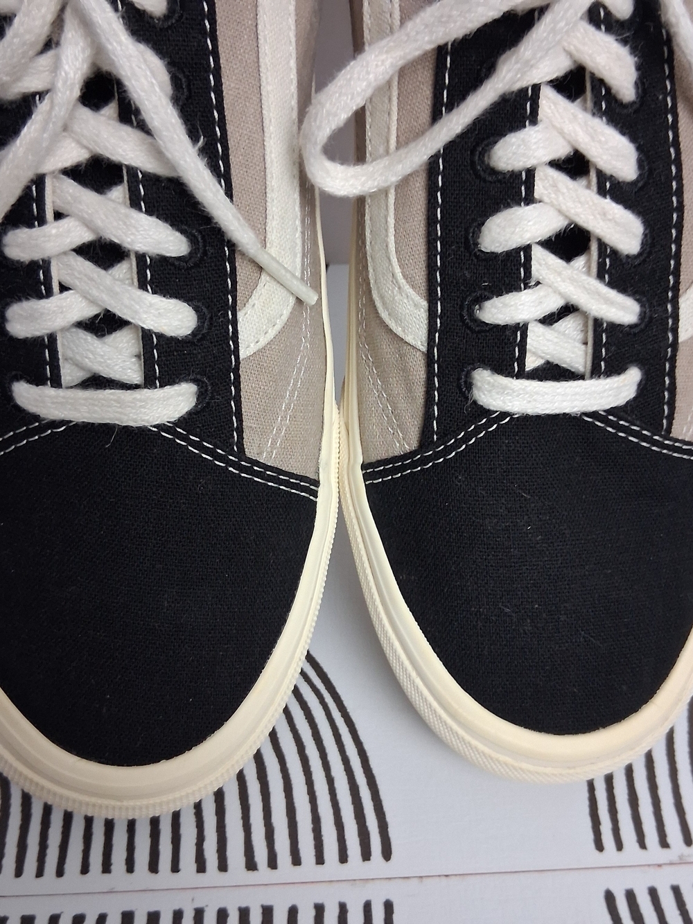 Vans Old Skool Mens 12 Black/Tan Tapered Eco Theory Multi Block SKT8R Sneakers - Picture 12 of 15